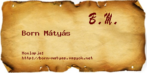 Born Mátyás névjegykártya